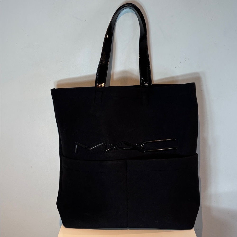 MAC cosmetics large black neoprene tote bag - Picture 6 of 10